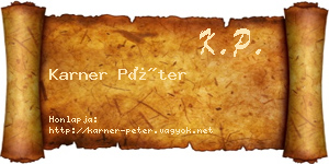 Karner Péter névjegykártya
